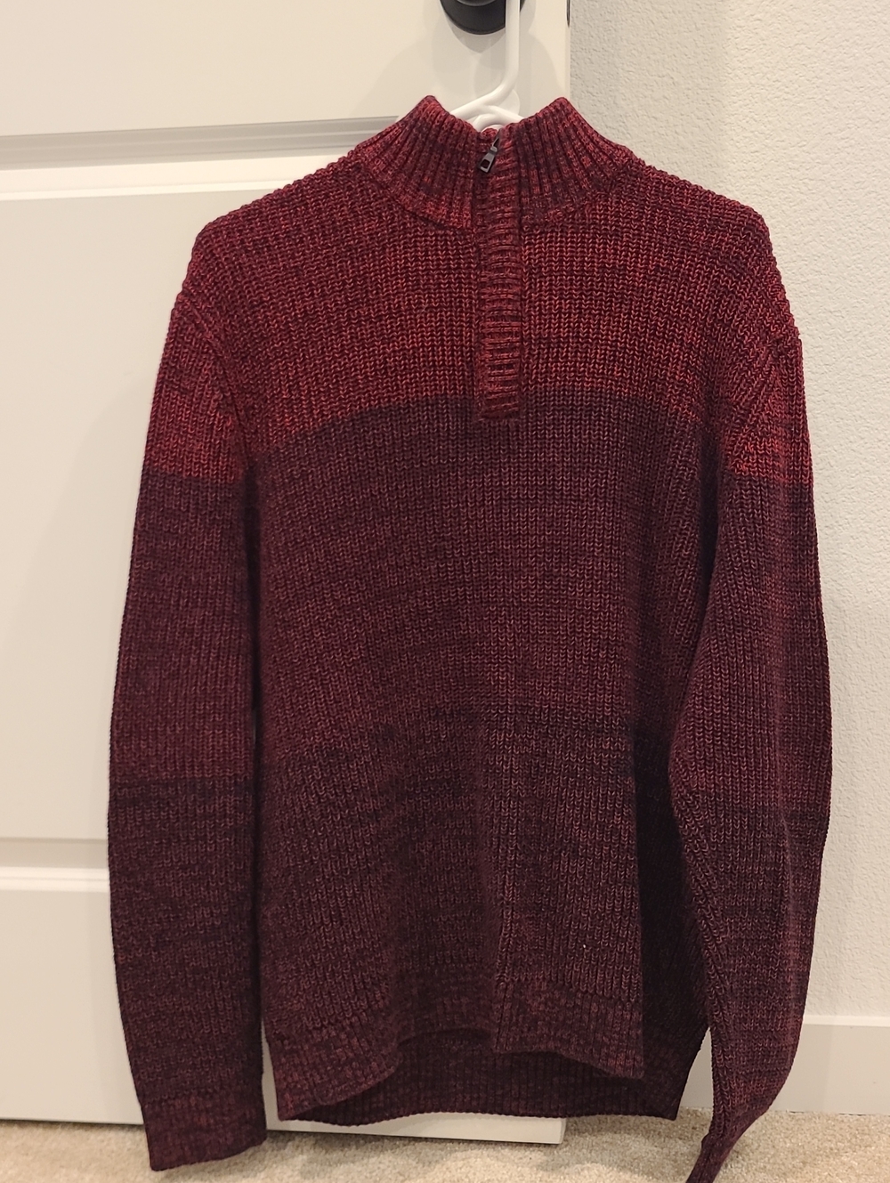Alfani Half-Zip Knit Sweater - Burgundy